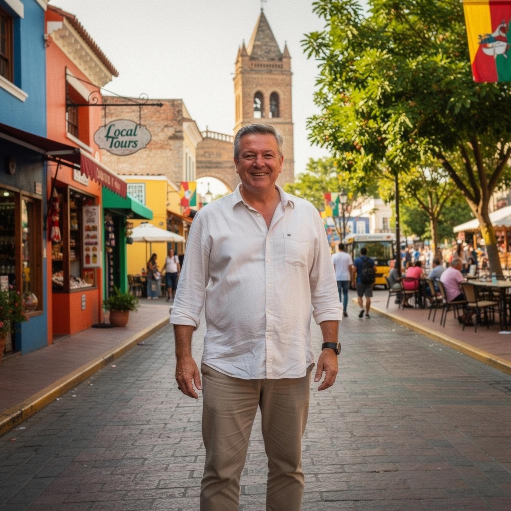 Przytulny kawiarniany stół z filiżanką kawy i ciastkiem, idealny na przerwę w podróży.